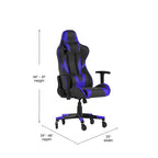 Flash Furniture X20 Gaming Chair Racing Office Computer PC Adjustable Chair with Reclining Back and Transparent Roller Wheels