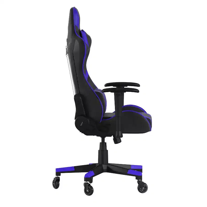 Flash Furniture X20 Gaming Chair Racing Office Computer PC Adjustable Chair with Reclining Back and Transparent Roller Wheels