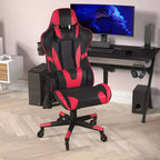 Flash Furniture X20 Gaming Chair Racing Office Computer PC Adjustable Chair with Reclining Back and Transparent Roller Wheels