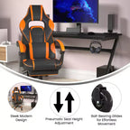 Flash Furniture X40 Gaming Chair Racing Computer Chair with Fully Reclining Back/Arms and Transparent Roller Wheels, Slide-Out Footrest