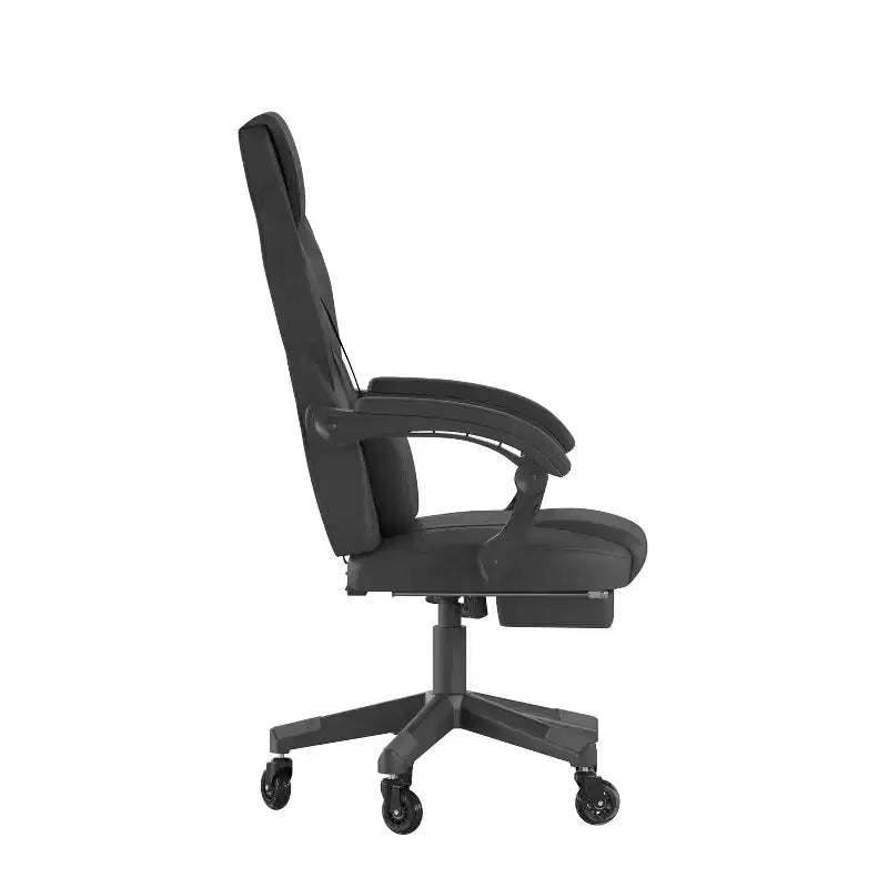 Flash Furniture X40 Gaming Chair Racing Computer Chair with Fully Reclining Back/Arms and Transparent Roller Wheels, Slide-Out Footrest