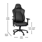 Flash Furniture Falco Chaise de jeu ergonomique à dossier haut réglable avec accoudoirs 4D, oreiller appui-tête et support lombaire réglable