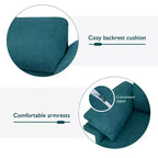 Costway Modern Fabric Accent Armchair Upholstered Single Sofa w/ Metal Legs Blue\Grey