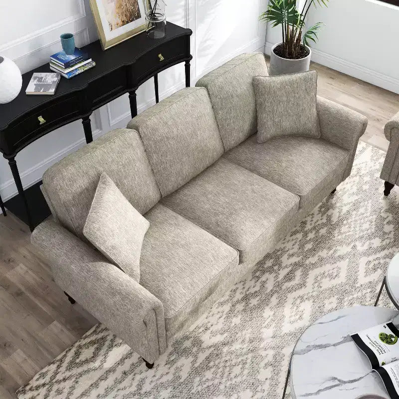 Evok Contemporary Chenille Upholstered Sofa - miBasics