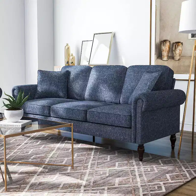 Evok Contemporary Chenille Upholstered Sofa - miBasics