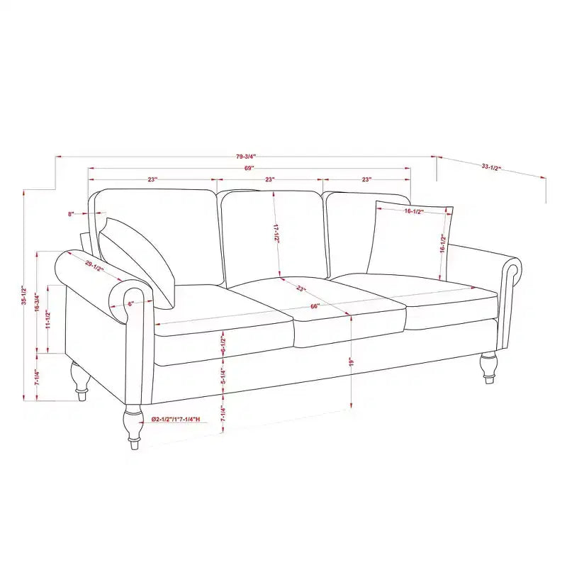 Evok Contemporary Chenille Upholstered Sofa - miBasics