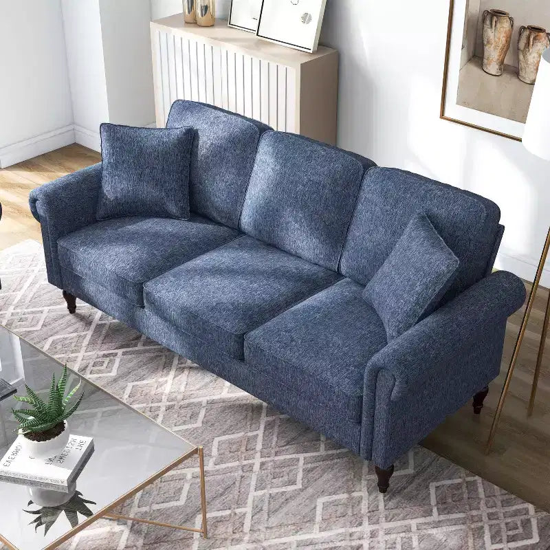 Evok Contemporary Chenille Upholstered Sofa - miBasics