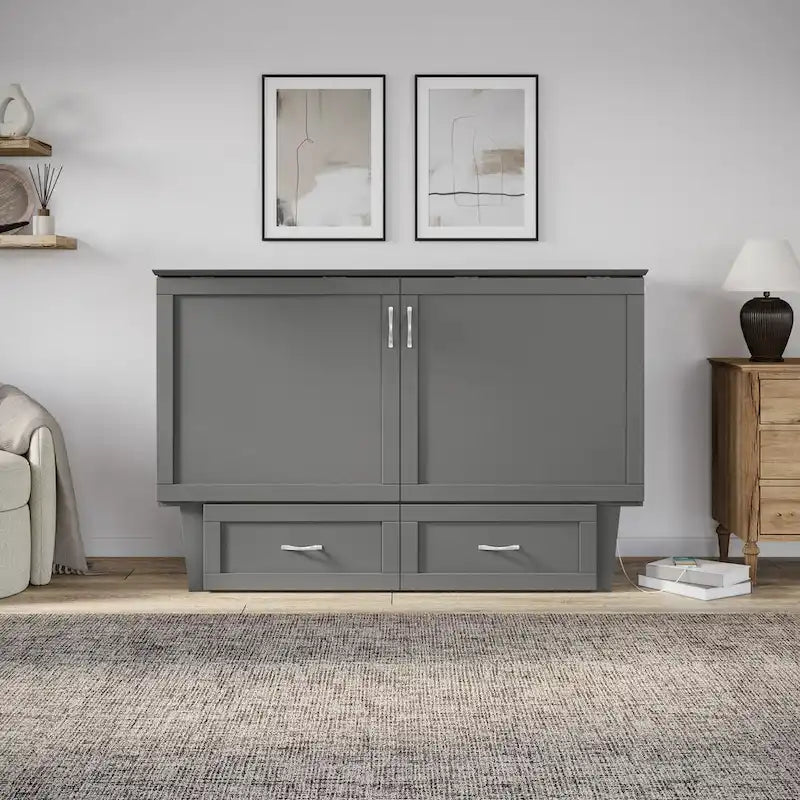 Chelsea Queen Murphy Bed Chest with Mattress