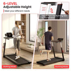 Tapis de Course Pliant Costway 3CV, Hauteur Réglable, Contrôle par APP, avec Tablette