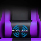 Chaise de gaming avec repose-pieds et oreiller de massage lombaire ergonomique en cuir PU - GTRACING