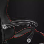 Chaise de gaming avec repose-pieds et oreiller de massage lombaire ergonomique en cuir PU - GTRACING