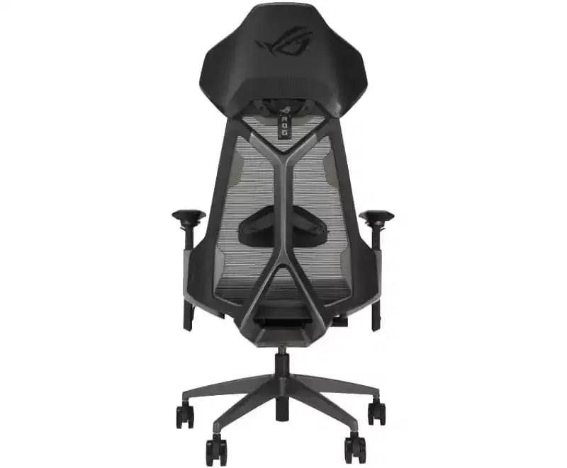 Chaise de jeu ergonomique ASUS ROG Destrier, esthétique cyborg futuriste, réglages polyvalents du siège, mode de support de bras pour le jeu mobile, panneau acoustique