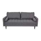 Canapé Emma et Oliver en tissu, style mi-siècle moderne, avec ressorts ensachés, pieds en bois et coussins de dossier amovibles