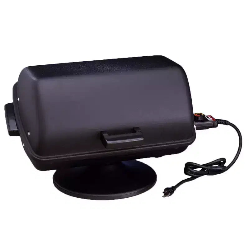MECO Americana 1500W Portable Utility Tabletop Outdoor Electric Pedestal Grill with Thermostatic Control for Picnics, Camping, and Tailgating, Black