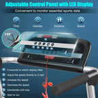 Tapis de course électrique pliable Costway 2,25 CV avec écran LED, contrôle par application, pour la course et la marche, pour la gym