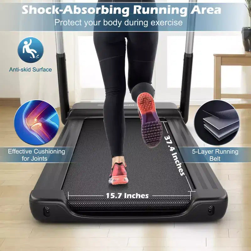 Tapis de course électrique pliable Costway 2,25 CV avec écran LED, contrôle par application, pour la course et la marche, pour la gym