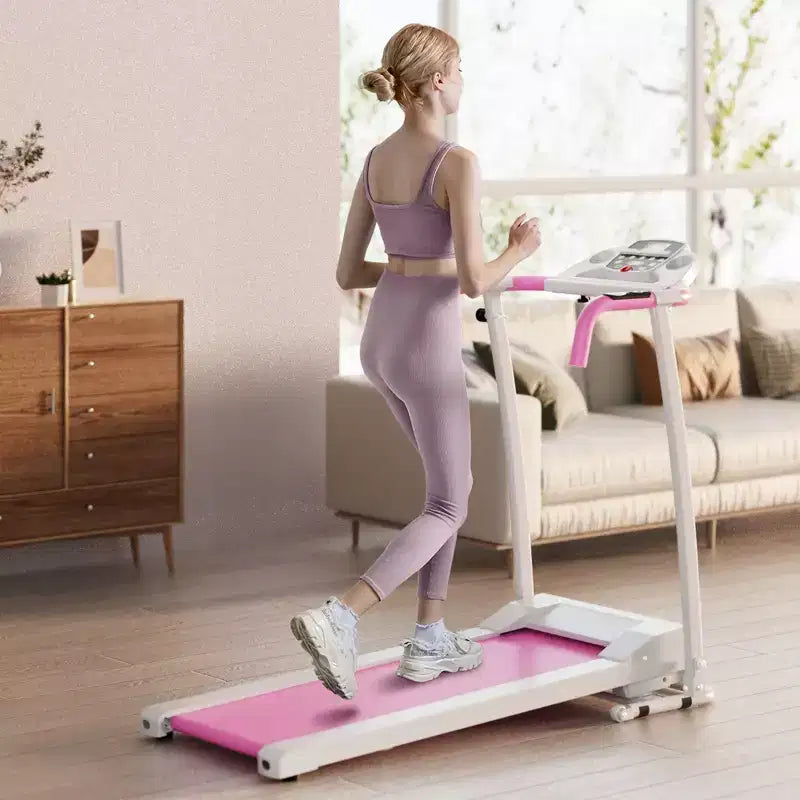 Costway 2 HP Folding Treadmill Motorized Running Machine 12 Preset Program & LCD Display Black/White