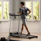 Costway 2 HP Folding Treadmill Motorized Running Machine 12 Preset Program & LCD Display Black/White