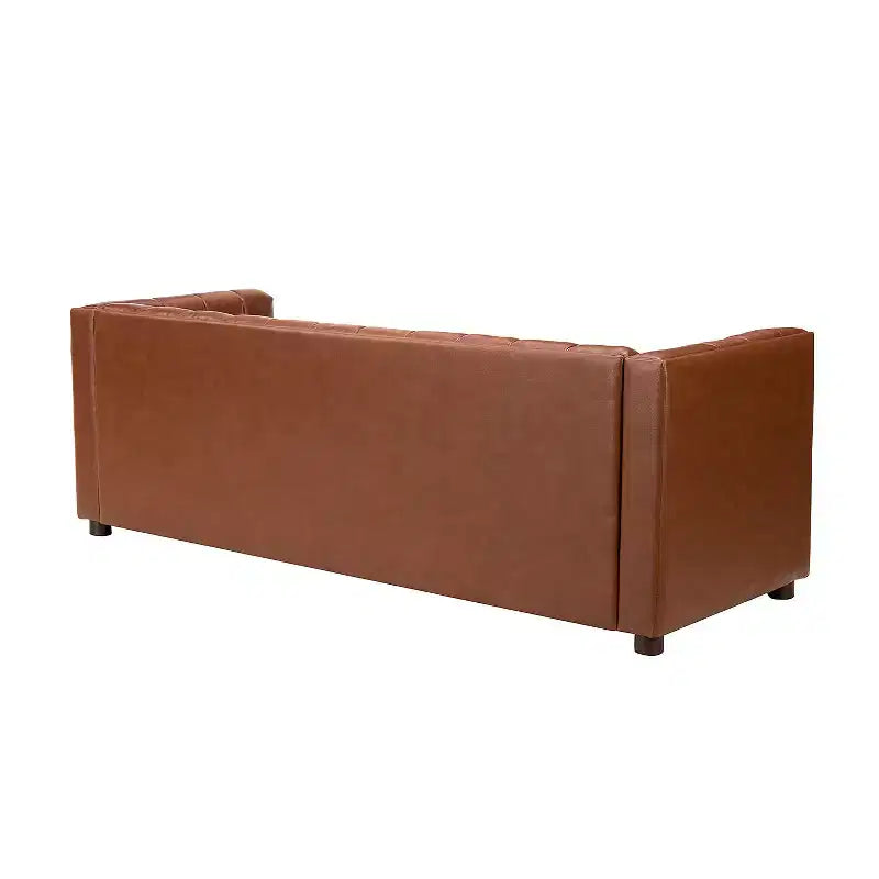 Canapé en cuir véritable Ulysses 83 avec capitonnage canal