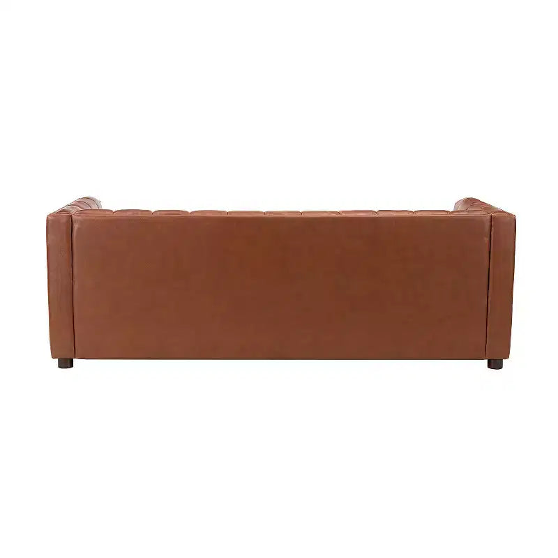 Canapé en cuir véritable Ulysses 83 avec capitonnage canal
