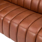 Canapé en cuir véritable Ulysses 83 avec capitonnage canal