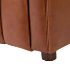 Canapé en cuir véritable Ulysses 83 avec capitonnage canal