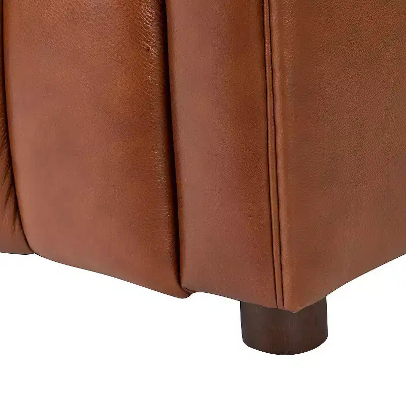 Canapé en cuir véritable Ulysses 83 avec capitonnage canal
