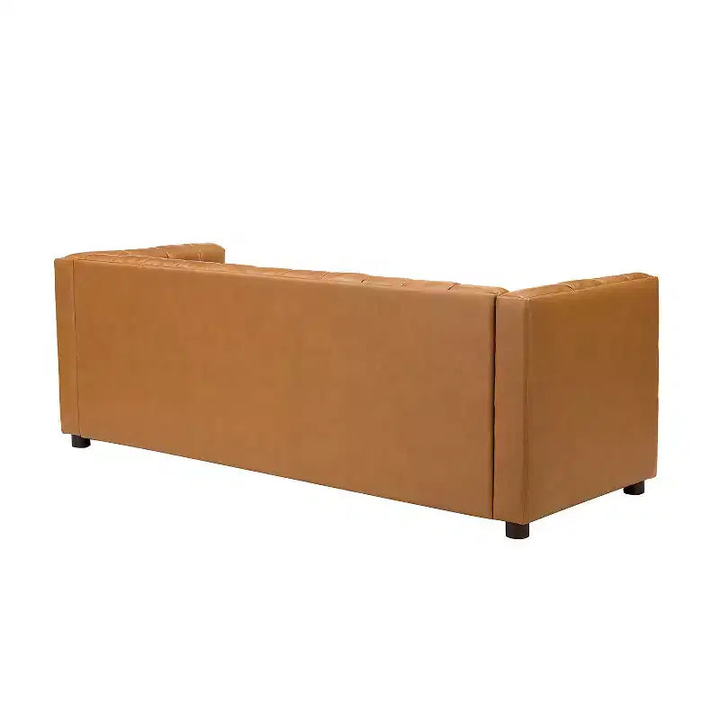 Canapé en cuir véritable Ulysses 83 avec capitonnage canal