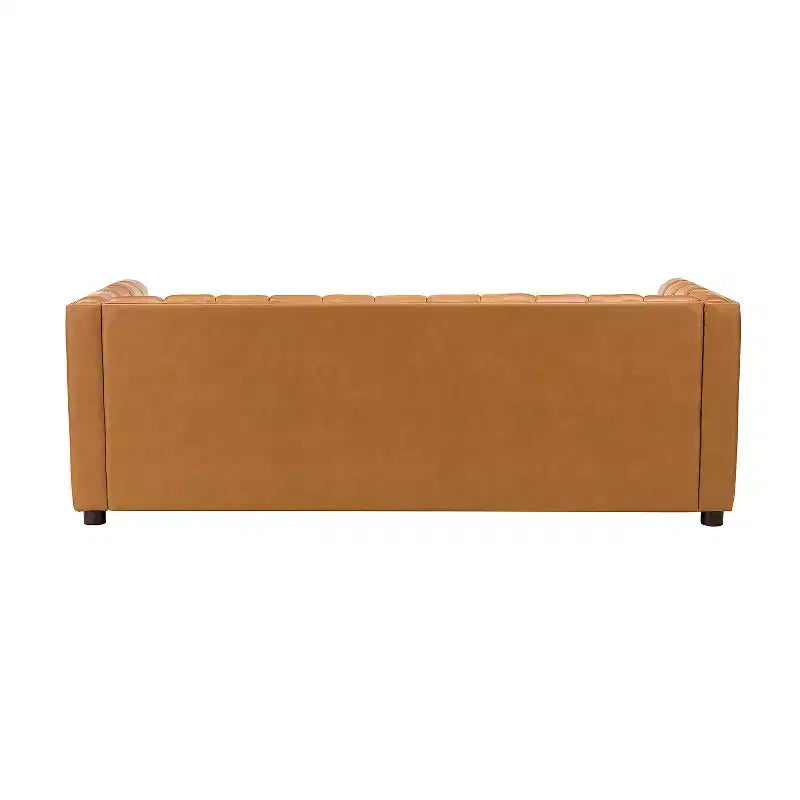 Canapé en cuir véritable Ulysses 83 avec capitonnage canal