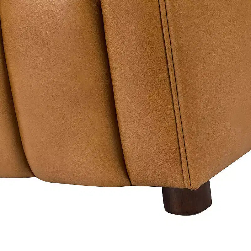 Canapé en cuir véritable Ulysses 83 avec capitonnage canal