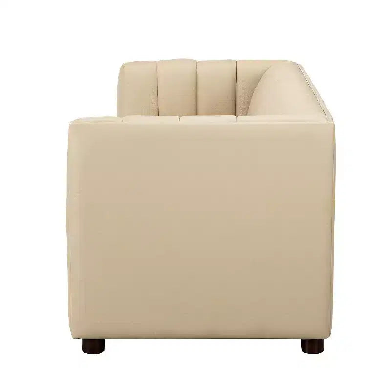 Canapé en cuir véritable Ulysses 83 avec capitonnage canal