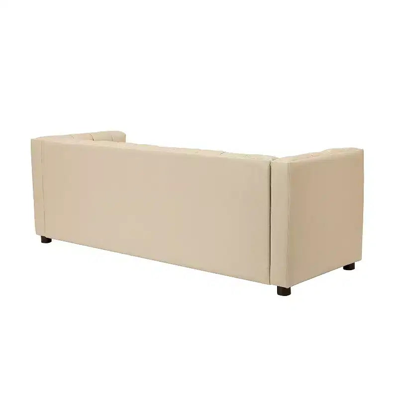 Canapé en cuir véritable Ulysses 83 avec capitonnage canal