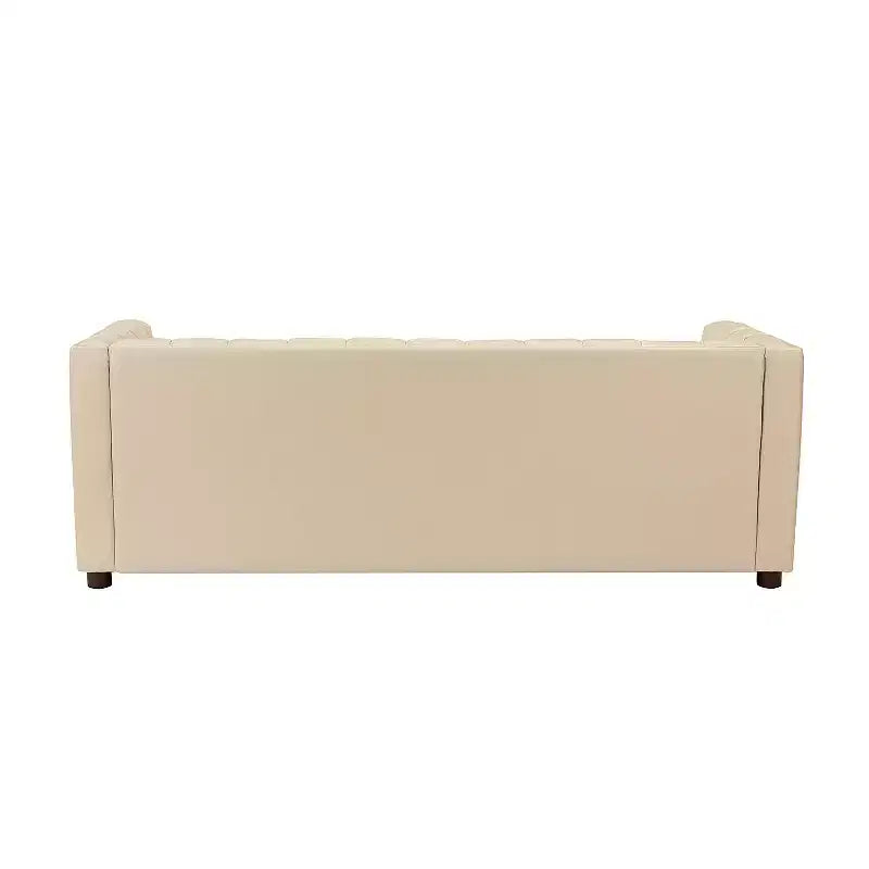 Canapé en cuir véritable Ulysses 83 avec capitonnage canal