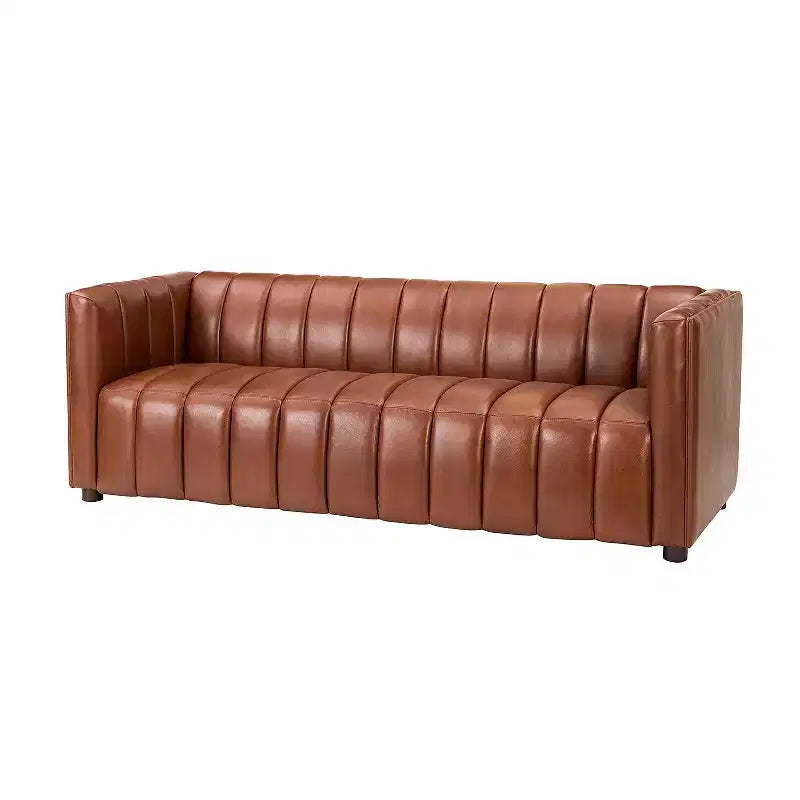 Ulysses 83 Genuine Leather Sofa with Channel