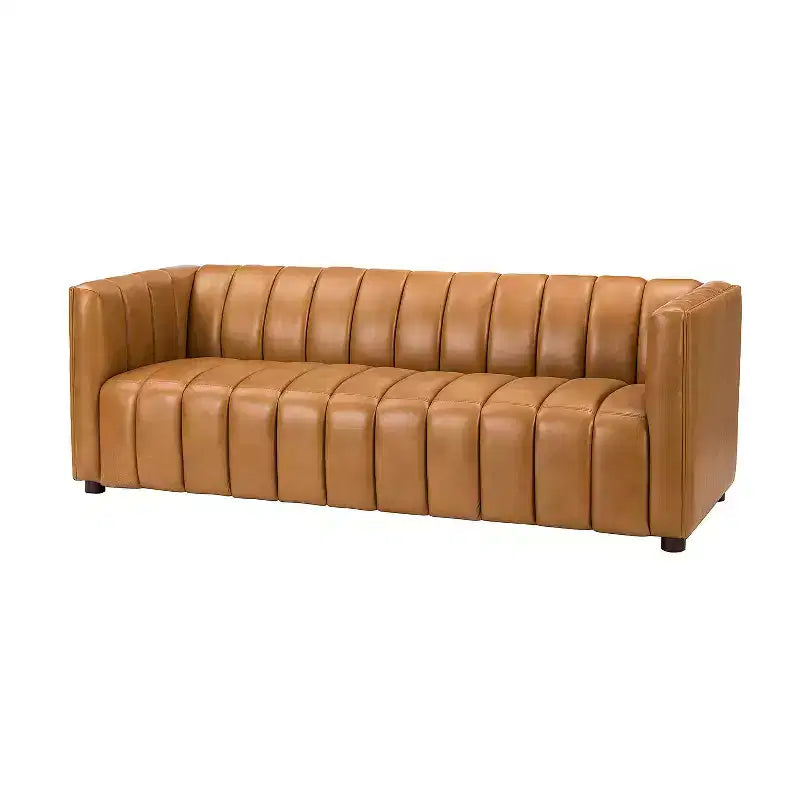 Ulysses 83 Genuine Leather Sofa with Channel