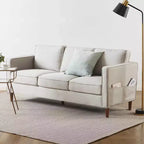 Hana Modern Linen Fabric Sofa/Couch with Armrest Pockets - Mellow