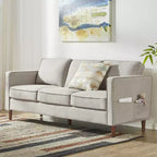 Hana Modern Linen Fabric Sofa/Couch with Armrest Pockets - Mellow
