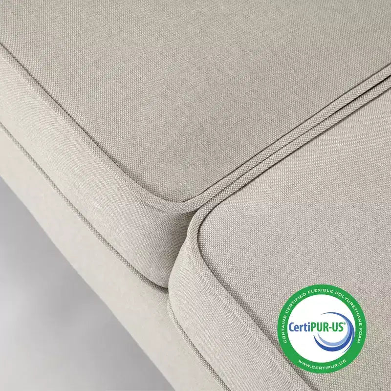 Hana Modern Linen Fabric Sofa/Couch with Armrest Pockets - Mellow