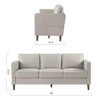 Hana Modern Linen Fabric Sofa/Couch with Armrest Pockets - Mellow