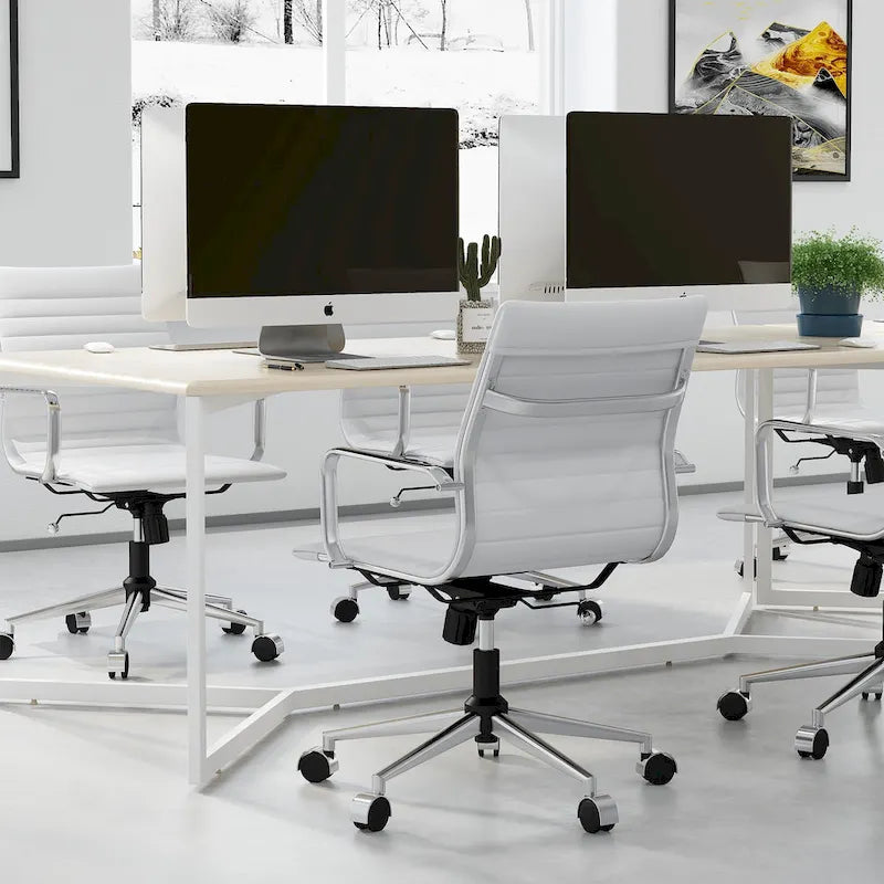 LUXMOD Ribbed Home Office Computer Chair Desk Chair