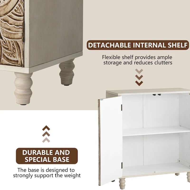 COSIEST Vintage Sideboard Storage Cabinet and Buffet