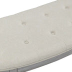 Beige Tufted Upholstered Bench with Wood Legs - 55W x 20H