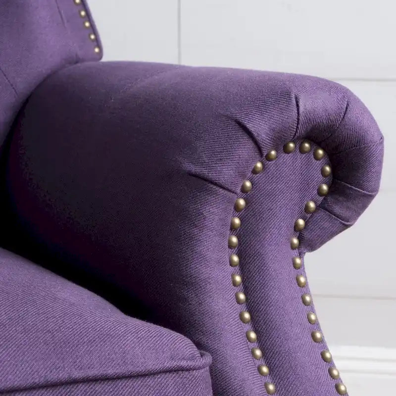 Walder Tufted Nailhead Fabric Recliner by Christopher Knight Home