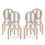Chaises de salle à manger en tissu de style campagnard français - NH419413