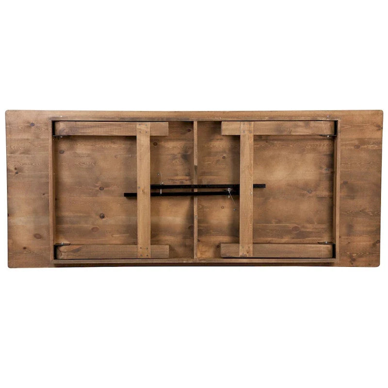 Ensemble table de ferme rustique pliante 8' x 40 avec 10 chaises à dossier croisé et coussins