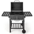 Costway Outdoor Charcoal Grill 391 sq.in. Cooking Area 2 Foldable Side Table BBQ Camping