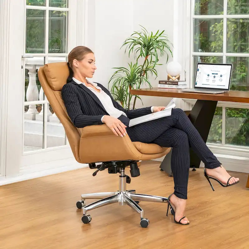 Faux Leather Office Chair - Swivel - Multiple Colors