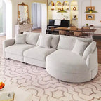 105.5 Upholstered Combination Sofas with Three Pillows and Curved Seat-ModernLuxe