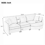 105.5 Upholstered Combination Sofas with Three Pillows and Curved Seat-ModernLuxe