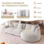 105.5 Upholstered Combination Sofas with Three Pillows and Curved Seat-ModernLuxe